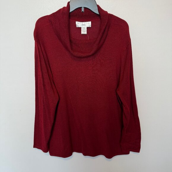 NWT Norton Womens Ruby Red Turtleneck Sweater Size 1X - Picture 2 of 7